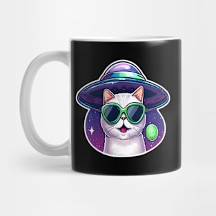 Cat UFO Selfie, Cat And UFO, Cat Selfie, Kitten, Funny Cat Mug